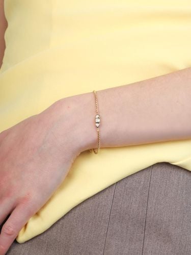 Gold Trillion Moissanite Chain Bracelet - dfarbe - Modalova