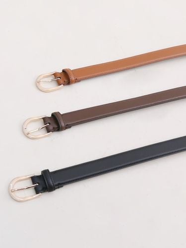 Oval Premium Cowhide Leather Belt [/Brown/Camel] (JFFAC402M) - JUARR - Modalova