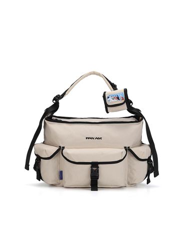 Triple Pocket Durable Nylon Messenger Bag [Beige] (0224) - PAN AM - Modalova