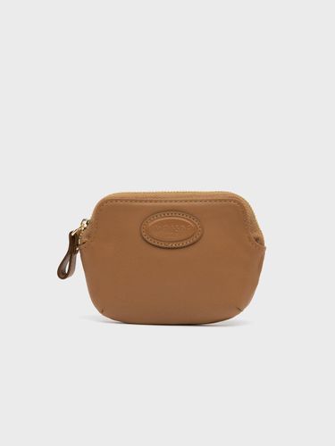 Cowhide Leather Compact Round Wallet [Tan] (AL51-2291-TN) - MONSAC - Modalova