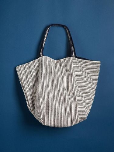 Stripe Linen Organic Cotton Shopper Bag [] (YB1001BK) - Yellowstone - Modalova