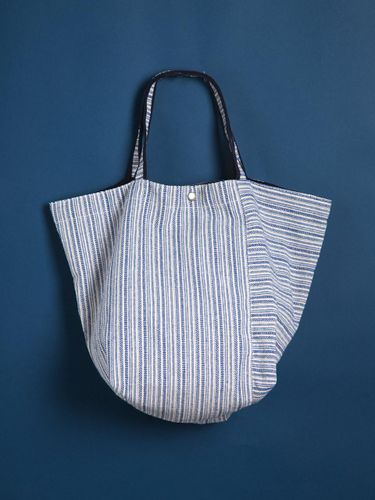 Stripe Linen Spacious Shopper Bag [] (YB1001BU) - Yellowstone - Modalova