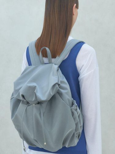 Pleated Premium Nylon Backpack [Gray] - ACOC - Modalova