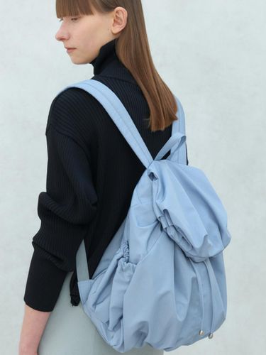 Pleated Nylon Spacious Backpack [Ice Blue] - ACOC - Modalova