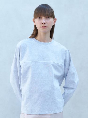 Path Drop Shoulder Raglan Sweatshirt [Melange Gray] - ACOC - Modalova