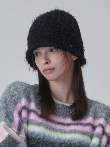 Popcorn Texture Relaxed Fit Bucket Beanie [Black] - ACOC - Modalova