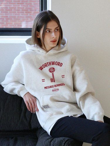 Oversized Fleece-lined Cotton Hoodie - WorthWord - Modalova