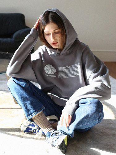 Fleece-lined Oversized Cotton Hoodie - WorthWord - Modalova