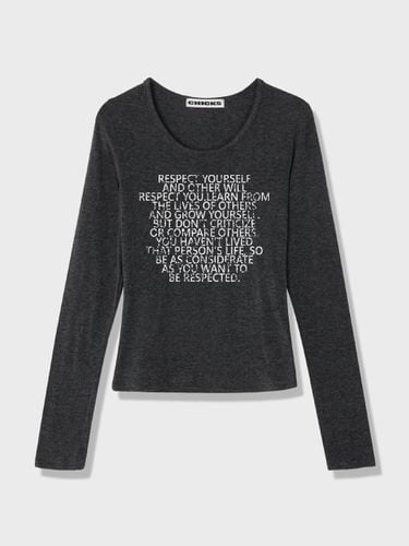 Long Sleeve Relaxed Fit T-shirt [Charcoal] - chicks - Modalova