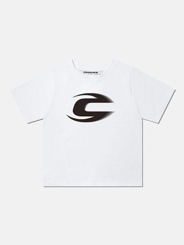 Graphic Logo Short Sleeve T-shirt [Beige] - chicks - Modalova