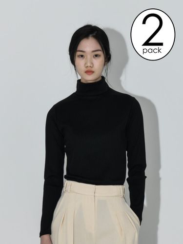 Fleece-lined Pleated Turtleneck T-shirt - BYUS WEAR - Modalova