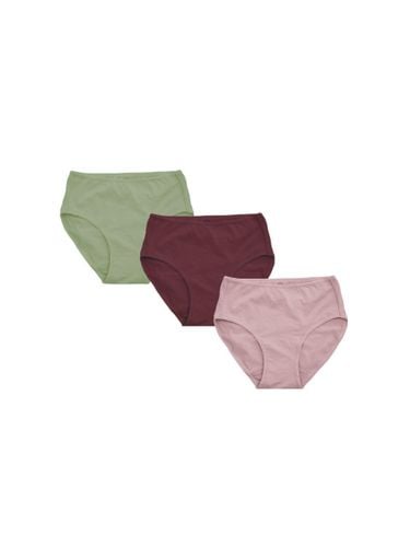 Organic Cotton Pressure-Free Easy Brief [GREEN/BURGUNDY/MISTY ROSE] - 5PENiNG - Modalova