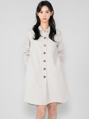 Unbalanced Long Cotton Blouse Jacket [Beige] - HYEYEONG KIM - Modalova