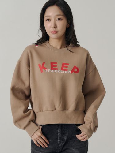 Semi-Loose Fleece Drop Shoulder Sweatshirt [Brown] - SORRY TOO MUCH LOVE - Modalova