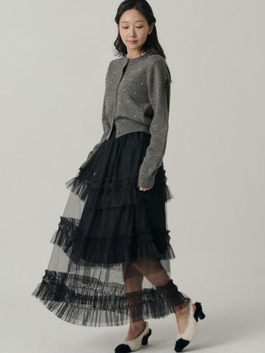 Layered Sheer Frill Long Skirt [Black] - SORRY TOO MUCH LOVE - Modalova