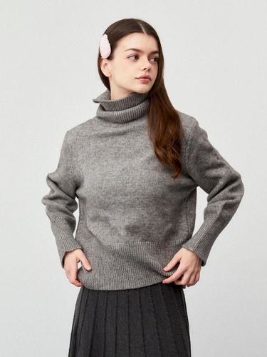 High Neck Premium Blend Pullover Sweater [GRAY] - koolkitten - Modalova