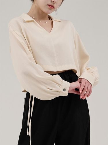 Tencel Ribbon Adjustable Blouse [Beige] - HYEYEONG KIM - Modalova