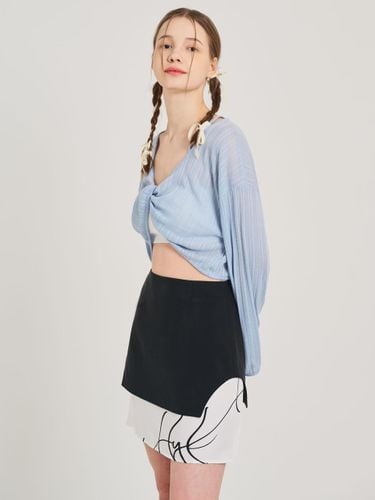 Sheer Knit Twisted Back Cover-Up Top [Skyblue] - HYEYEONG KIM - Modalova