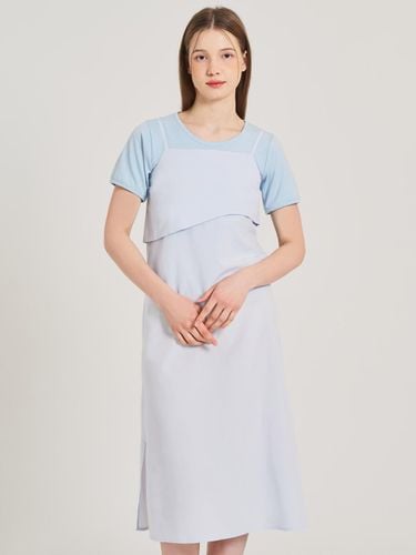 Buckle Square Neck Sleeveless Dress [Skyblue] - HYEYEONG KIM - Modalova