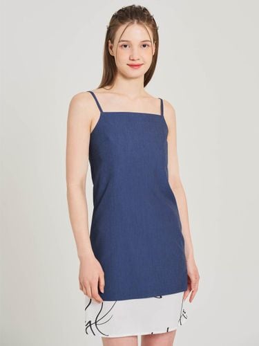 Satin Tunic Sleeveless Midi Dress [Dark Blue] - HYEYEONG KIM - Modalova