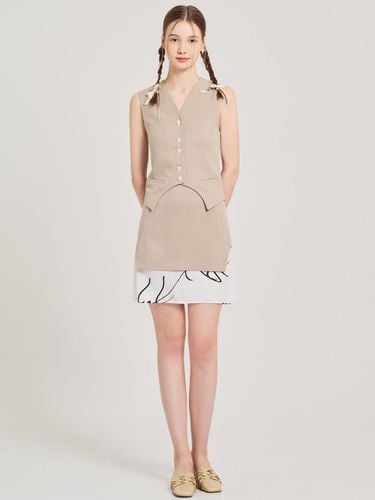 Satin Tunic Modal Skirt [Beige] - HYEYEONG KIM - Modalova