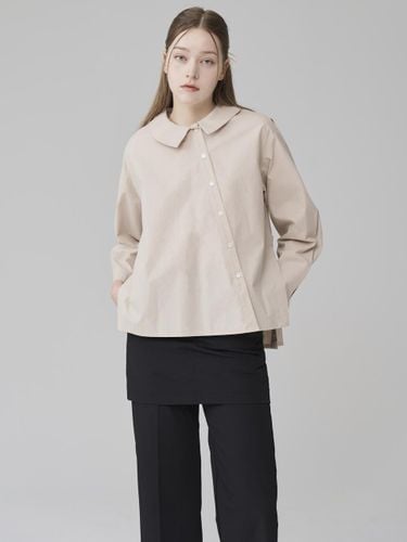 Side Slit Wide Fit Cotton Blouse [Beige] - HYEYEONG KIM - Modalova