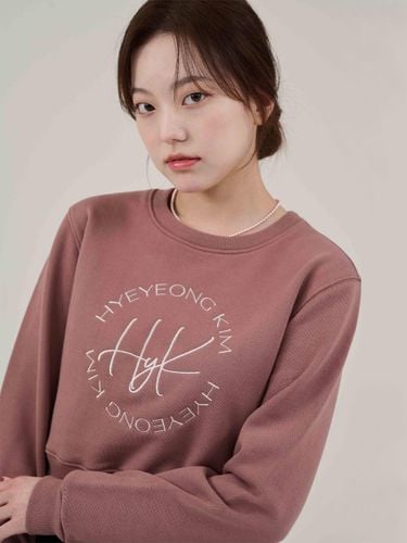 Logo Embroidered Slim Fit Sweatshirt [Dry Rose] - HYEYEONG KIM - Modalova