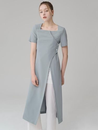 Chiffon Layered Maxi Blouse Jacket [Steelblue] - HYEYEONG KIM - Modalova