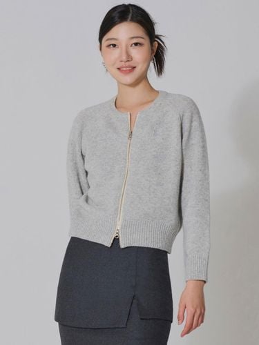 Wool Two Way Knitted Zip Up Cardigan [Grey] - HYEYEONG KIM - Modalova