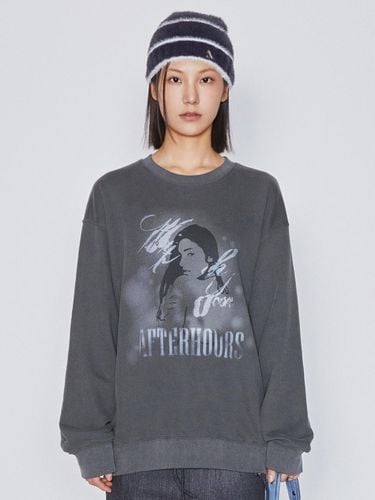 Oversized Bio-Processed Graphic Print Sweatshirt [CHARCOAL] - AFTERHOURS - Modalova