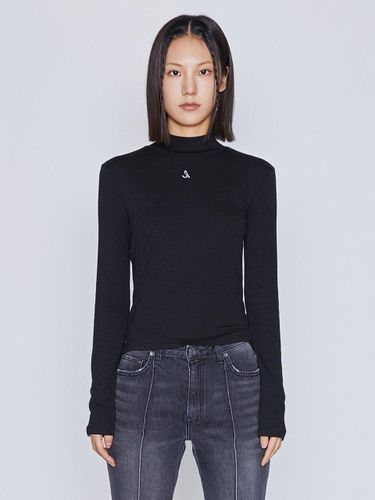 Logo High-neck Stretch Pullover [Black] - AFTERHOURS - Modalova