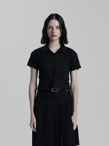 Wrinkle Relaxed Fit Button Shirt [Black] - ANIV - Modalova