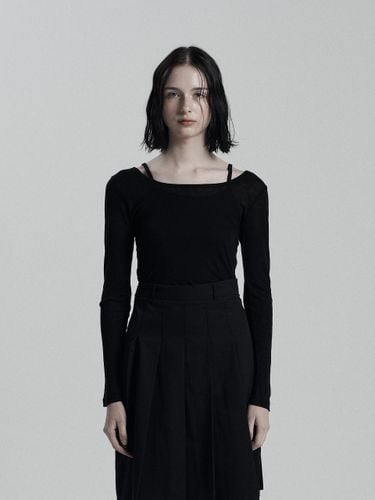 Tencel Oval-Neck Long Sleeve Top [Black] - ANIV - Modalova