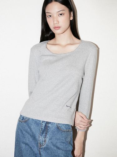 Eyelet Cotton Round Neck T-shirt [] - AVAM HOME - Modalova