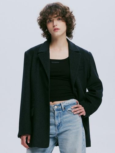 Oversized Wool Premium Blazer Coat [Charcoal] - AFTERHOURS - Modalova