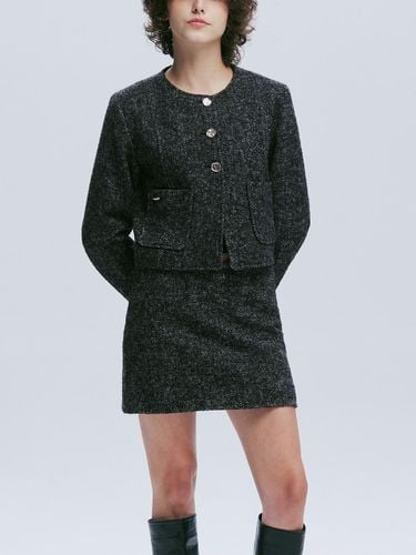 Classic Wool A-line Mini Skirt [Herringbone] - AFTERHOURS - Modalova