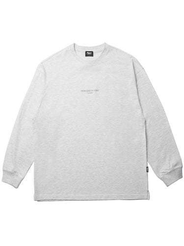 Graffiti Basic Long Sleeve Cotton T-shirt [Light Grey] - PLAYIAN - Modalova