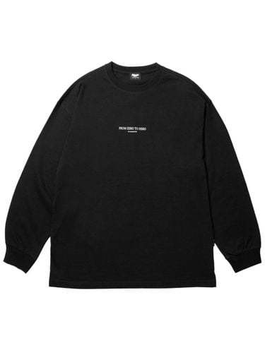 Graffiti Basic Long Sleeve Cotton T-shirt [Black] - PLAYIAN - Modalova