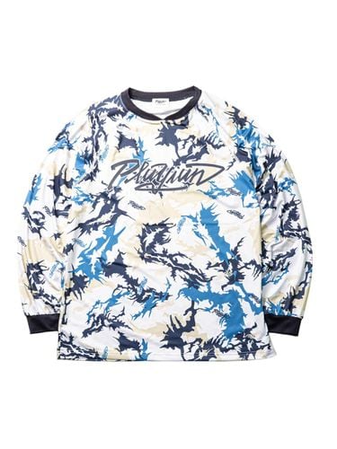 Print Jersey Long Sleeve T-shirt [Blue] - PLAYIAN - Modalova