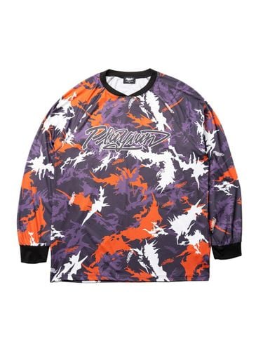 Print Jersey Long Sleeve T-shirt [Purple] - PLAYIAN - Modalova