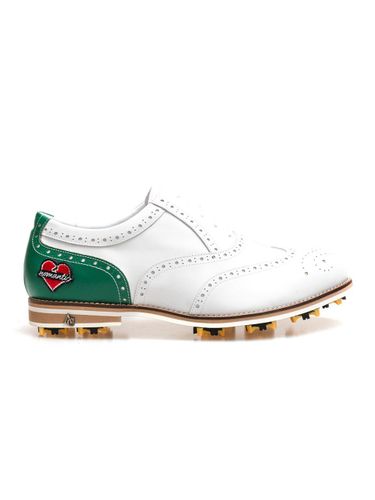 Water-resistant Italian Leather Wingtip Classic Golf Shoes [Green] (ALCGF001) - ALL CLASSIC - Modalova