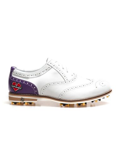 Italian Leather Wingtip Classic Golf Shoes [PURPLE] (ALCGF001) - ALL CLASSIC - Modalova