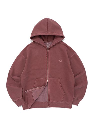 Pigment Dyed Triple Knit Heavyweight Hoodie [BURGUNDY] - KINDS - Modalova