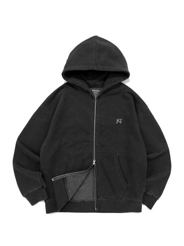 Pigment Dyed Triple Knit Logo Hoodie [BLACK] - KINDS - Modalova