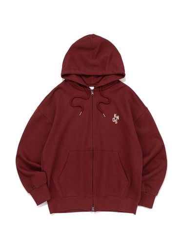 Premium French Terry Semi-Overfit Hood Zip-up [BURGUNDY] - KINDS - Modalova