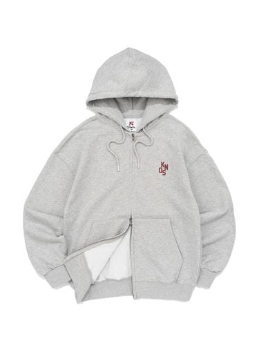 French Terry Semi-Overfit Logo Hood Zip-up [Melange] - KINDS - Modalova