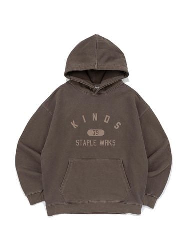 Pigment Dyed Triple-Knit Heavyweight Hoodie [Brown] - KINDS - Modalova