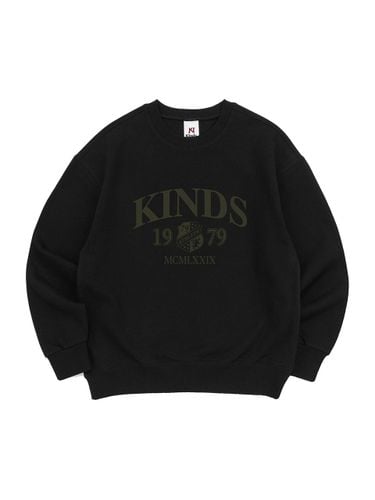 Cotton Polyester Semi-Overfit Sweatshirt [BLACK] - KINDS - Modalova