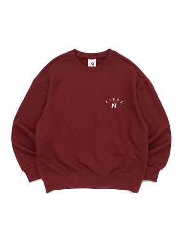 Premium French Terry Semi-Overfit Sweatshirt [Burgundy] - KINDS - Modalova