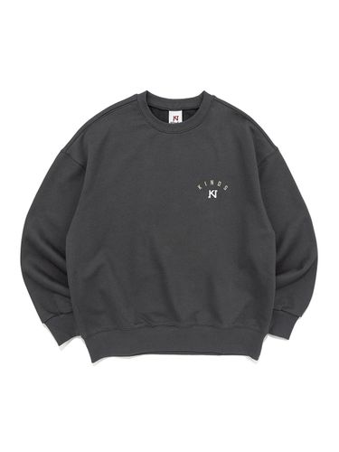 Essential Logo Cotton Polyester Sweatshirt [Charcoal] - KINDS - Modalova